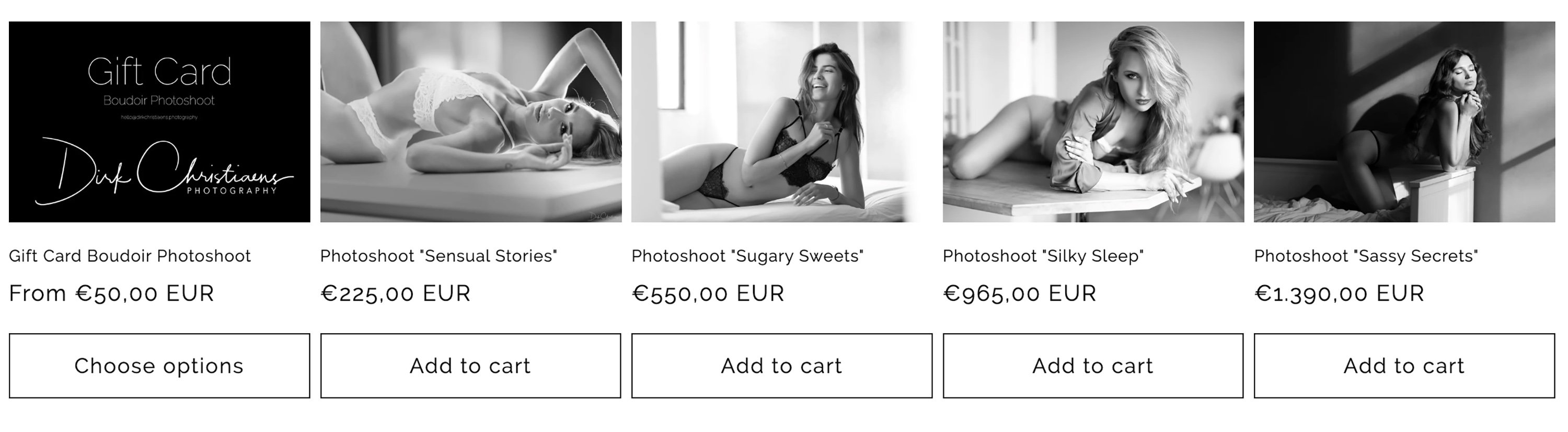 The boudoir photoshoot pricelist
