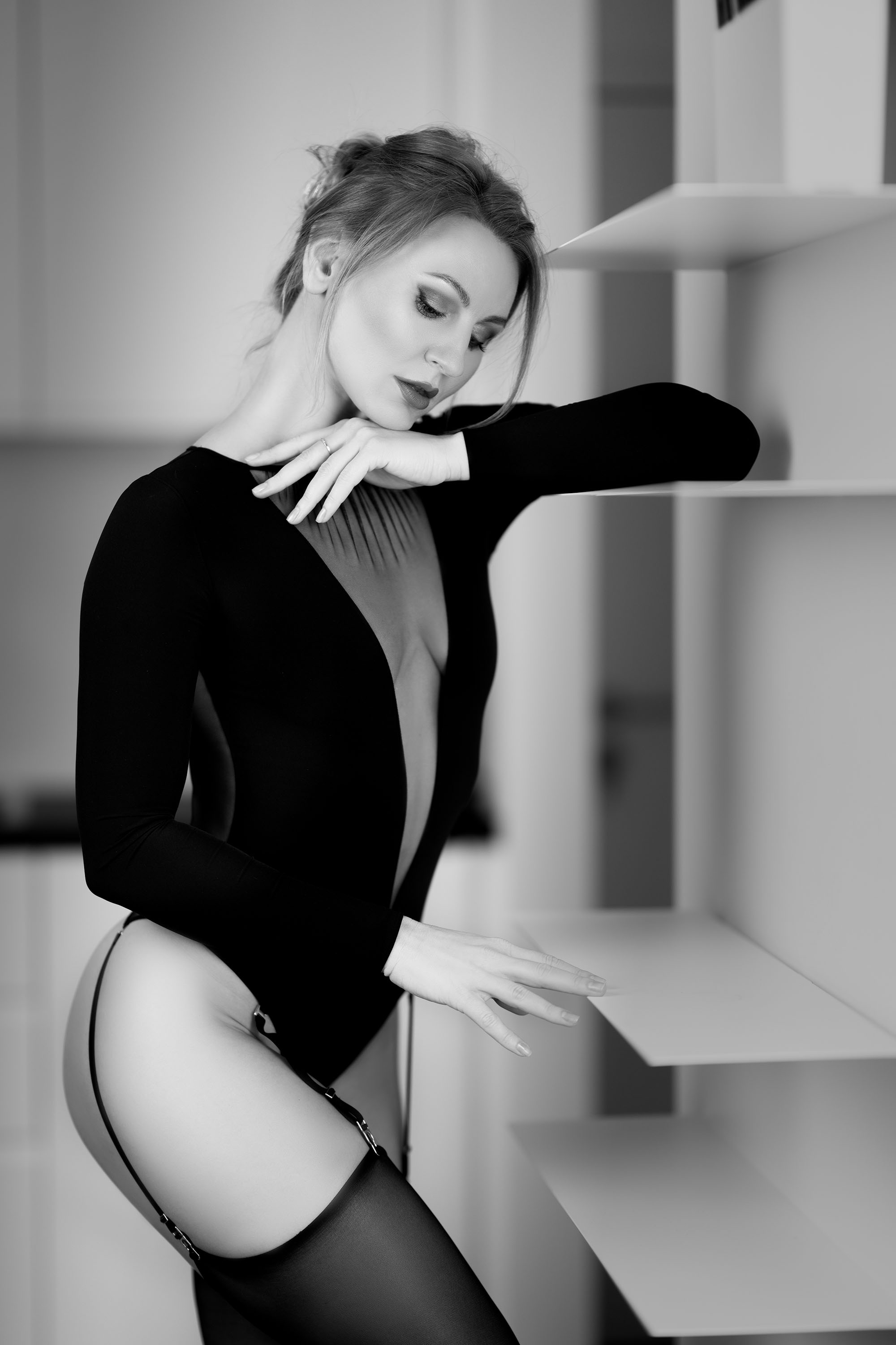 Jane B, model from Ukraine at a boudoir photoshoot