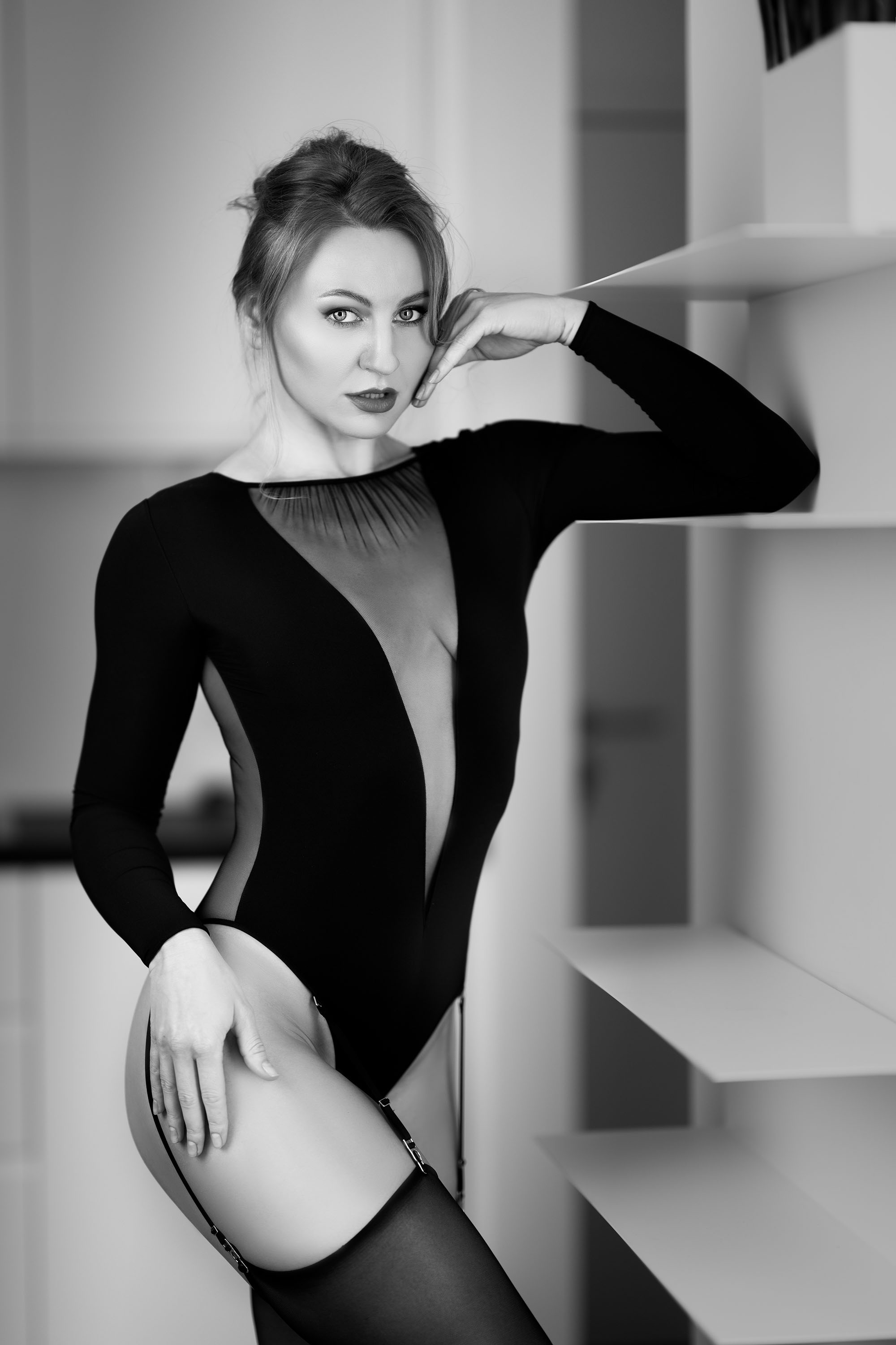 Jane B, model from Ukraine at a boudoir photoshoot